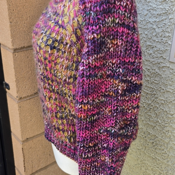 Anthropologie Moth Wool Blend Pink Yellow Knit Sweater - Picture 8 of 11